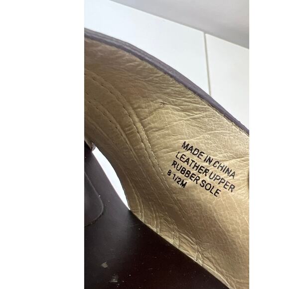 Michael Kors Wedge Sandals Gold Studs Chocolate Brown 8.5 - Picture 4 of 7